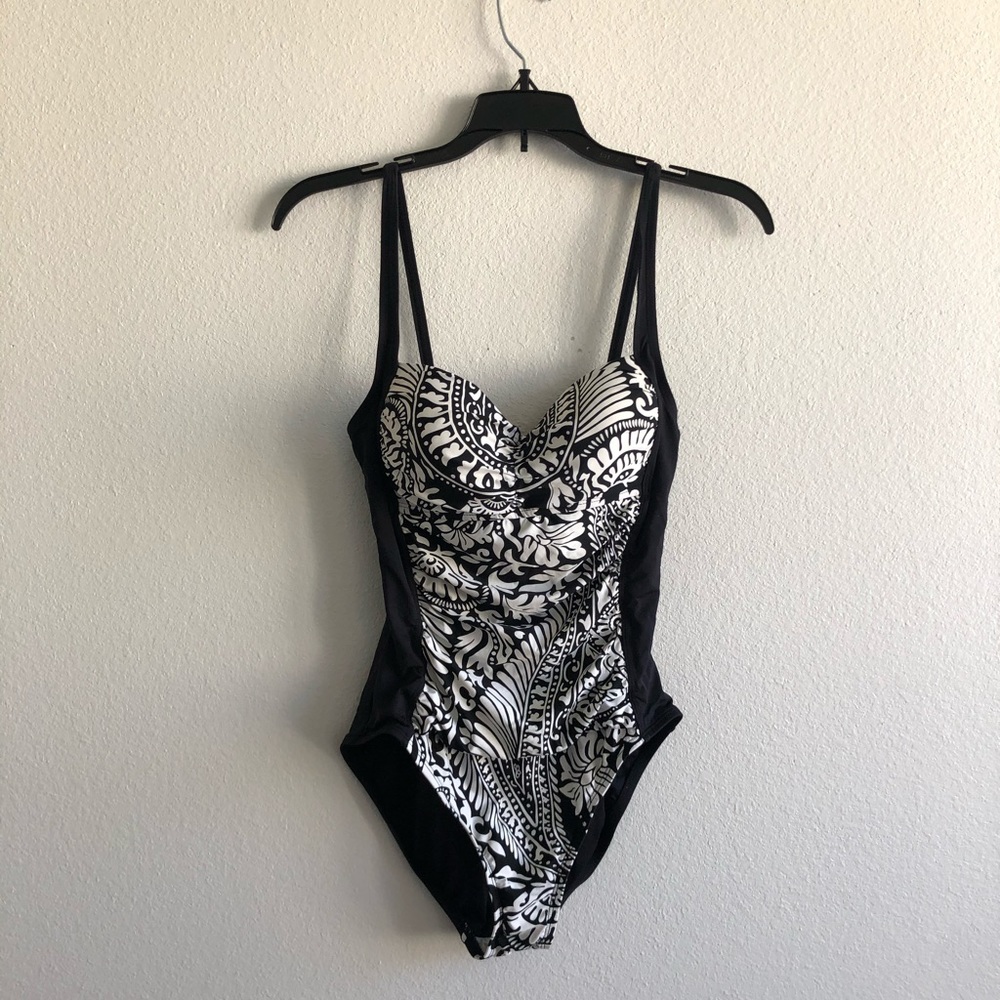 Black and White One-Piece Swimsuit